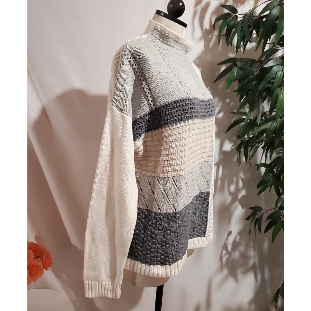 Ralph Lauren Chaps Cable Knit Patchwork Sweater W… - image 4